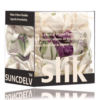 SatinÉclat™ 3PCS Pure Silk Hair Scrunchies