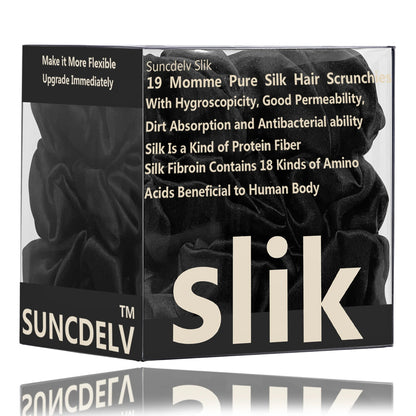 SatinÉclat™ 3PCS Pure Silk Hair Scrunchies