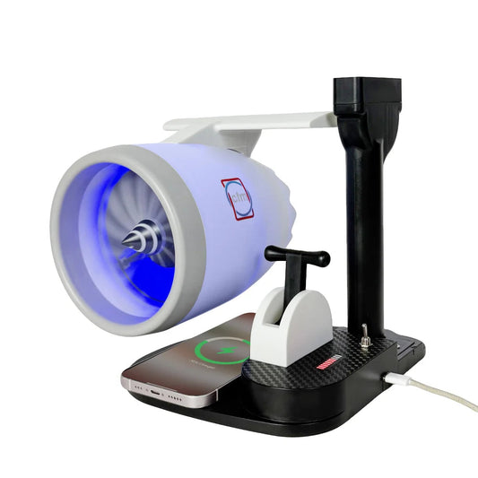 Jet Engine Turbine Desk Lamp with Wireless Charger