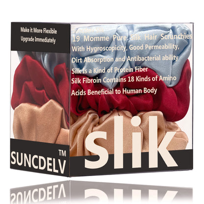 SatinÉclat™ 3PCS Pure Silk Hair Scrunchies