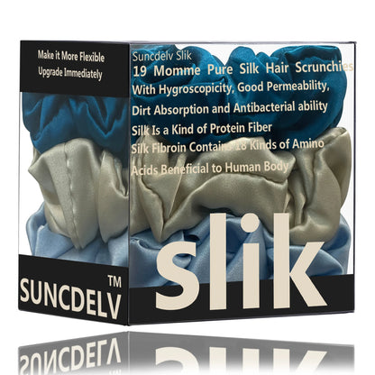 SatinÉclat™ 3PCS Pure Silk Hair Scrunchies